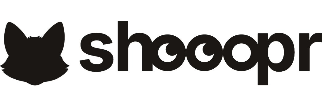 Dark, one colour Shooopr brand asset